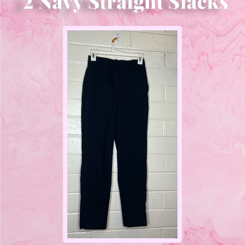 H&M Dark Blue Women's Straight Leg Pants